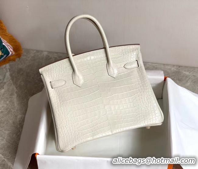 Cheap Price Hermes Birkin Bag Original Leather crocodile HBK35 white