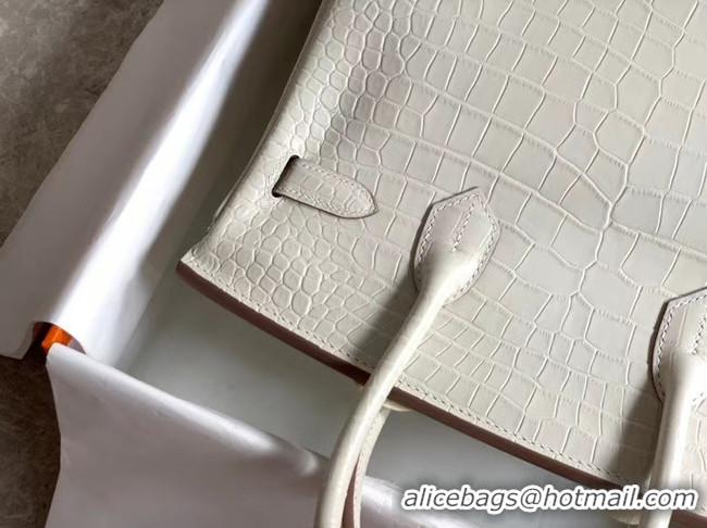 Cheap Price Hermes Birkin Bag Original Leather crocodile HBK35 white