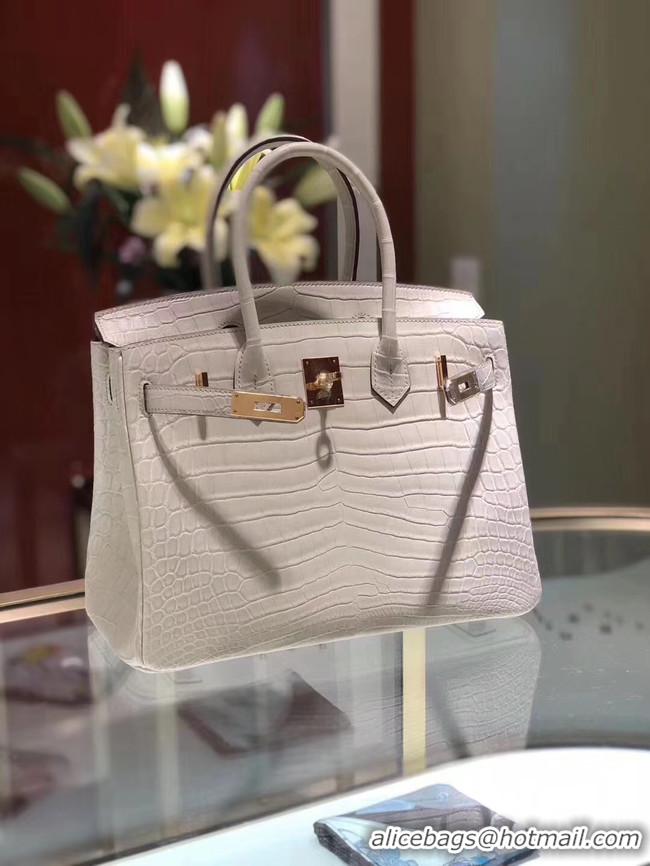 Cheap Price Hermes Birkin Bag Original Leather crocodile HBK35 white