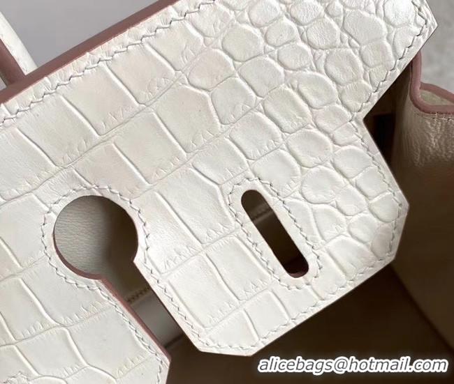 Cheap Price Hermes Birkin Bag Original Leather crocodile HBK35 white