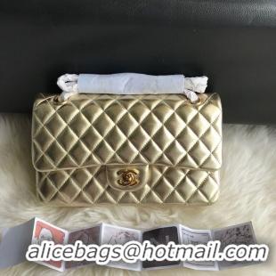 Big Discount CHANEL Classic Handbag Lambskin 1112 GOLD