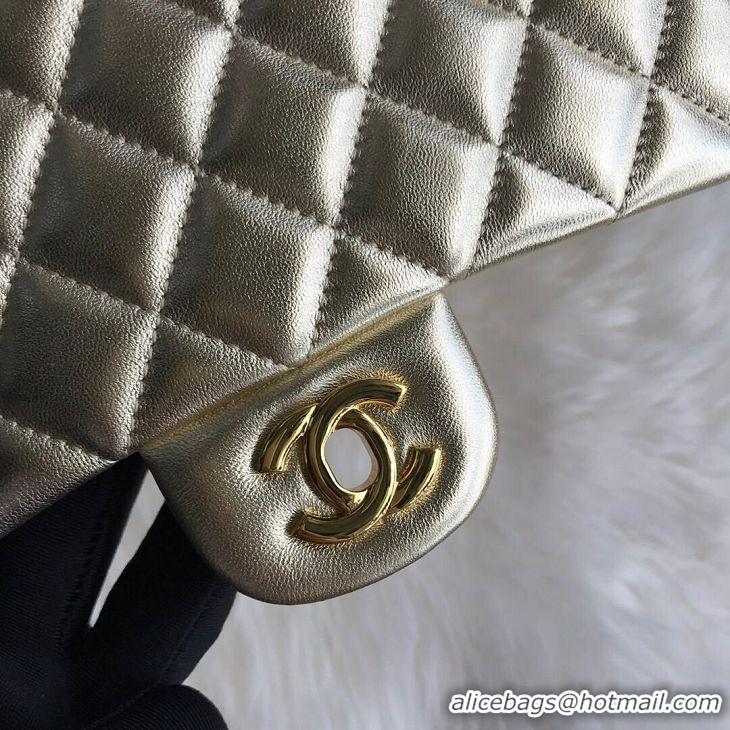 Big Discount CHANEL Classic Handbag Lambskin 1112 GOLD