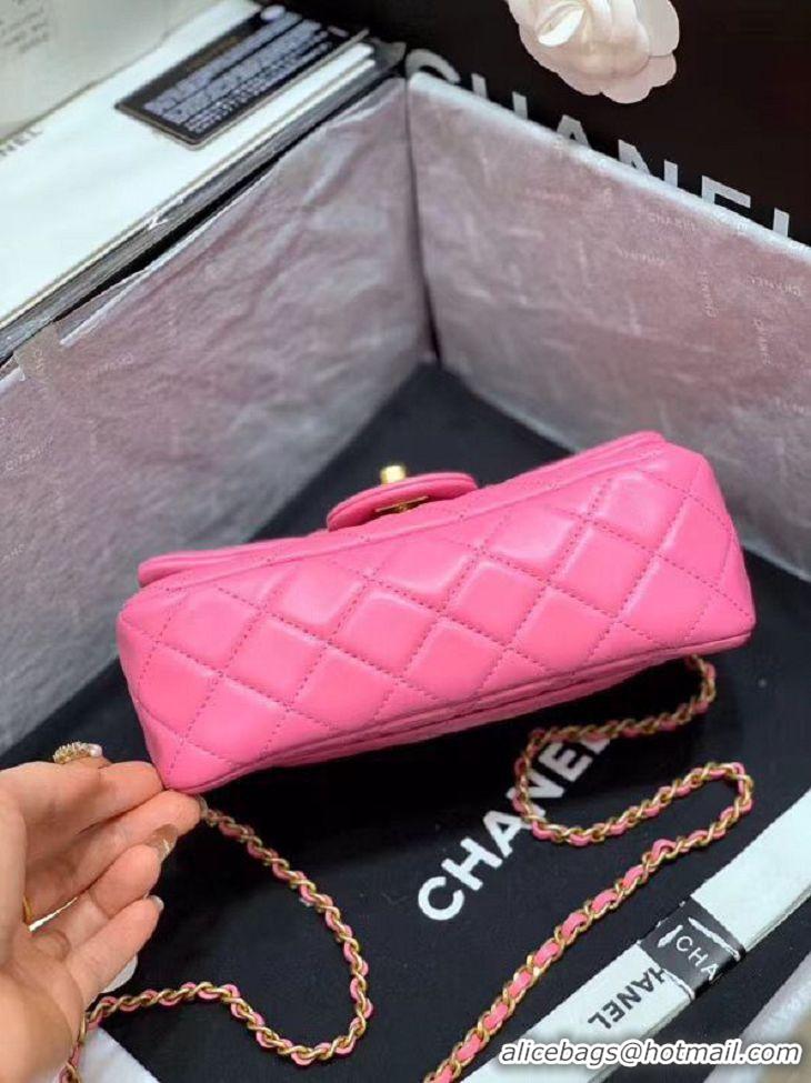 Promotional Cheapest Chanel MINI Flap Bag Original Sheepskin Leather AS1787 Pink