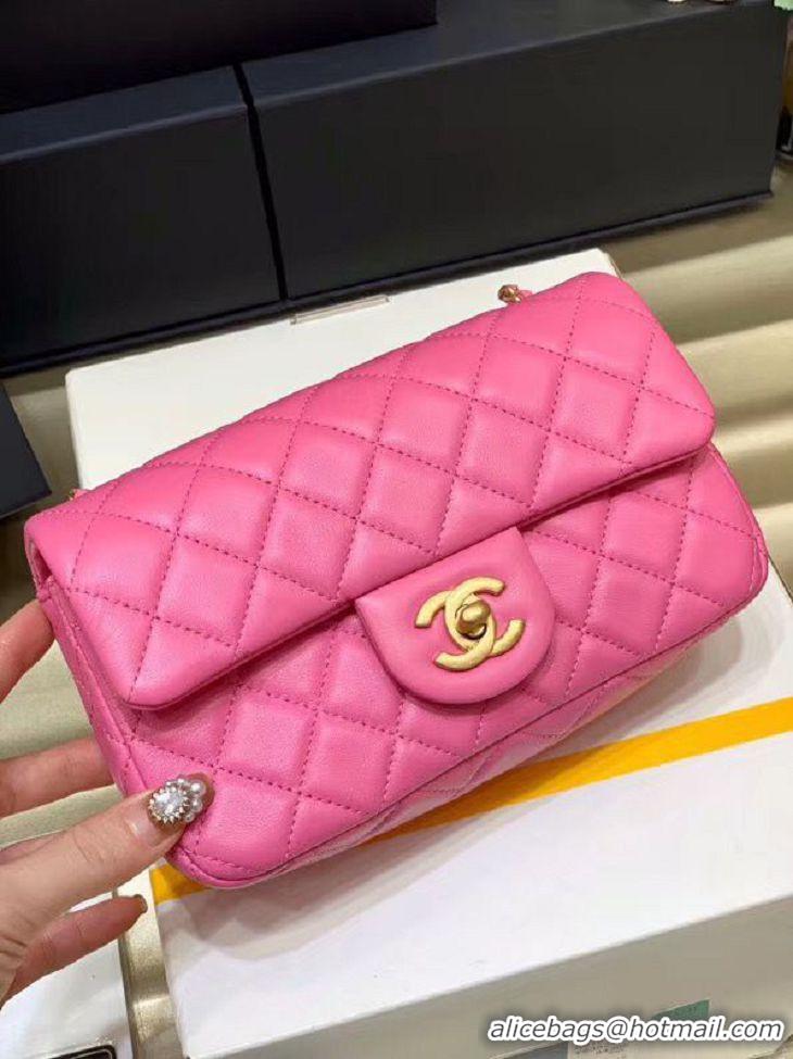 Promotional Cheapest Chanel MINI Flap Bag Original Sheepskin Leather AS1787 Pink