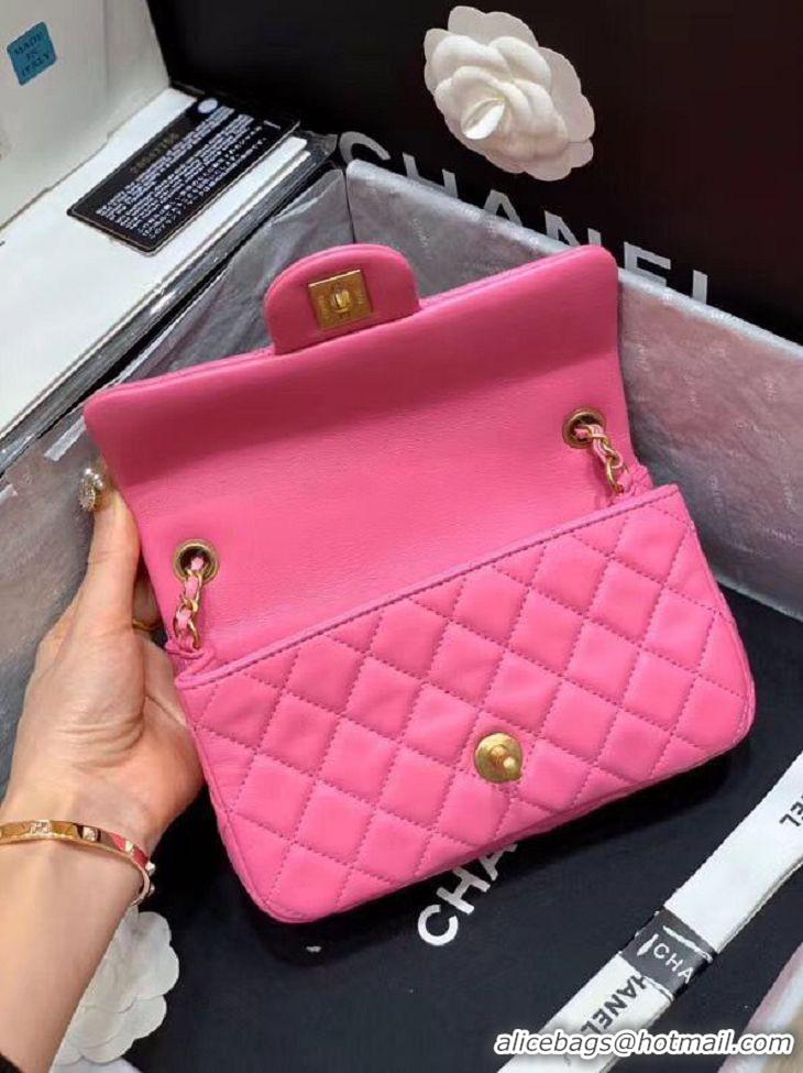 Promotional Cheapest Chanel MINI Flap Bag Original Sheepskin Leather AS1787 Pink