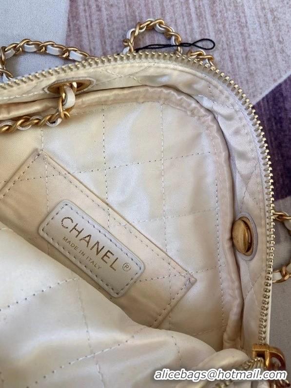 Shop Promotional Chanel small diamond bag Grained Calfskin & Gold-Tone Metal AS2201 White