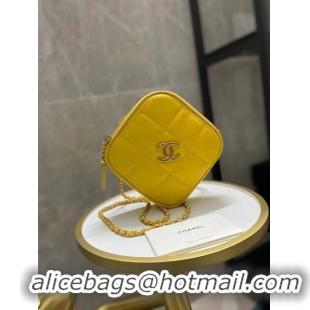 Grade Quality Chanel small diamond bag Grained Calfskin & Gold-Tone Metal AS2201 yellow