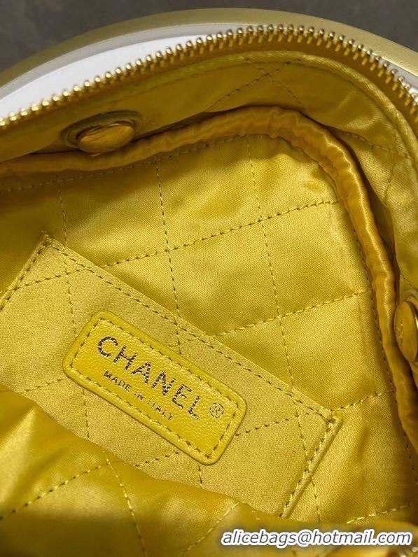 Grade Quality Chanel small diamond bag Grained Calfskin & Gold-Tone Metal AS2201 yellow