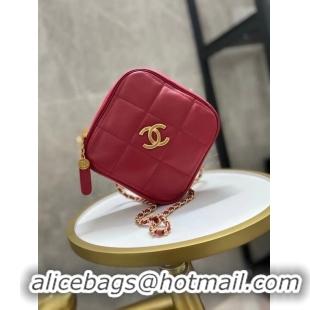 Famous Brand Chanel small diamond bag Grained Calfskin & Gold-Tone Metal AS2201 Pink