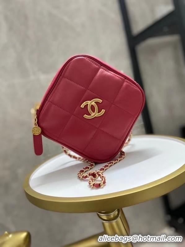 Famous Brand Chanel small diamond bag Grained Calfskin & Gold-Tone Metal AS2201 Pink