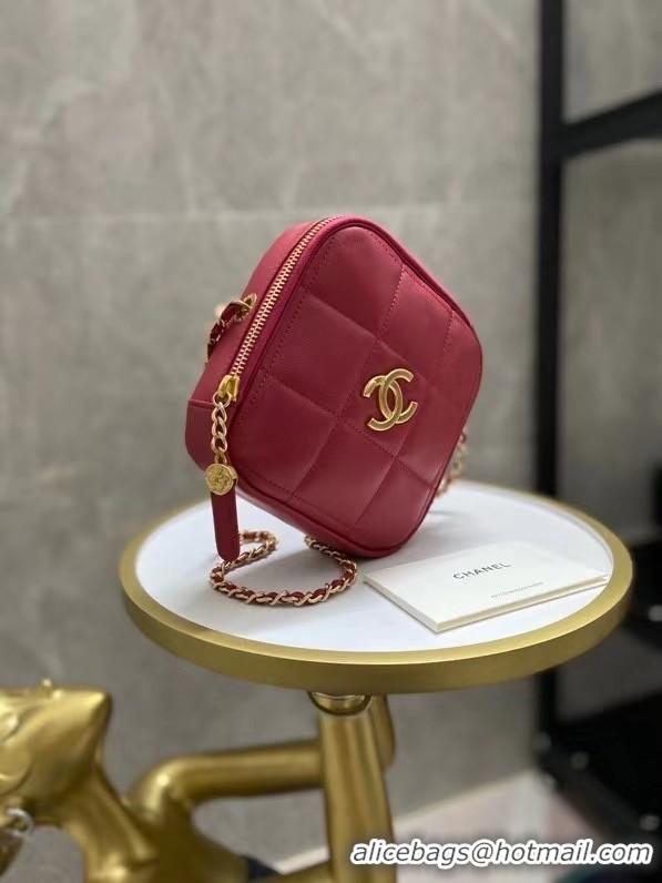 Famous Brand Chanel small diamond bag Grained Calfskin & Gold-Tone Metal AS2201 Pink