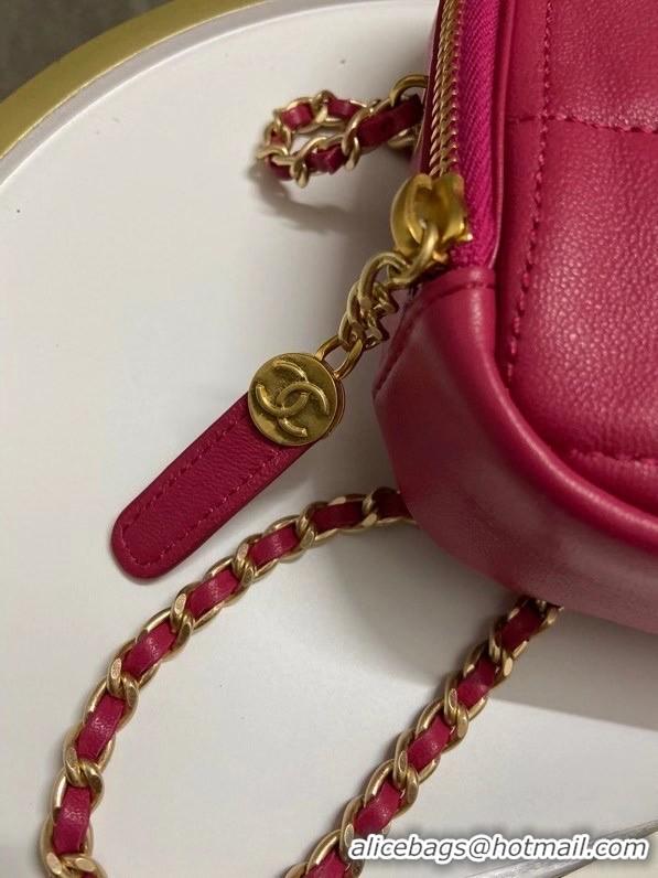 Famous Brand Chanel small diamond bag Grained Calfskin & Gold-Tone Metal AS2201 Pink