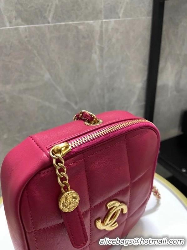 Famous Brand Chanel small diamond bag Grained Calfskin & Gold-Tone Metal AS2201 Pink