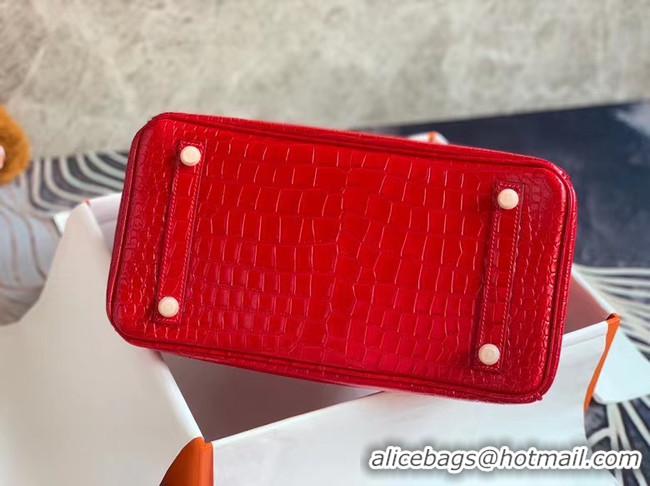 Unique Style Hermes Birkin Bag Original Leather crocodile HBK35 red