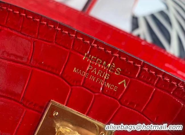 Unique Style Hermes Birkin Bag Original Leather crocodile HBK35 red