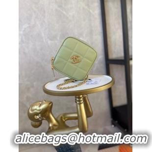 Popular Style Chanel small diamond bag Grained Calfskin & Gold-Tone Metal AS2201 green