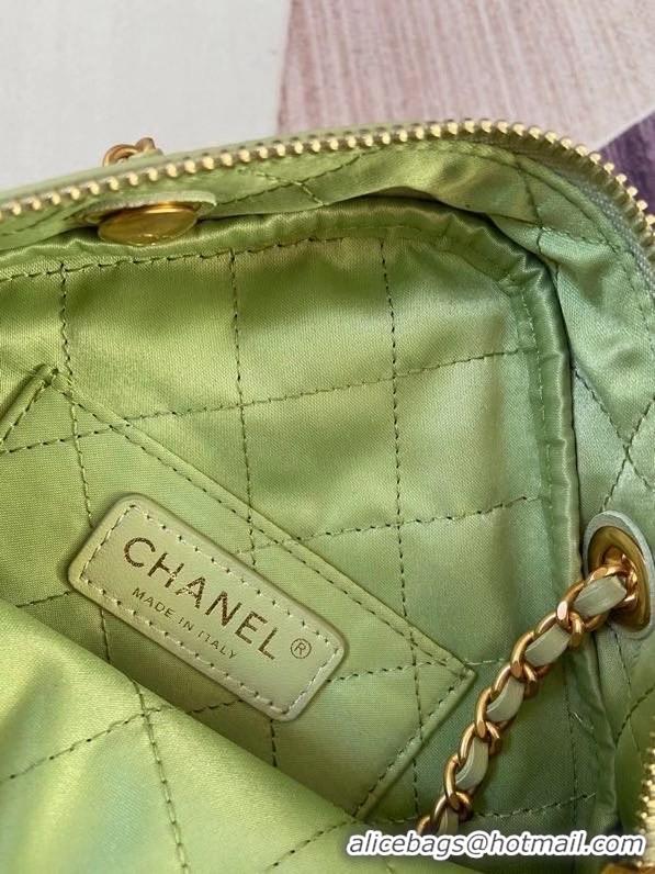 Popular Style Chanel small diamond bag Grained Calfskin & Gold-Tone Metal AS2201 green