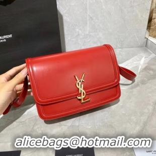 Affordable Price SOLFERINO MEDIUM SATCHEL IN BOX SAINT LAURENT LEATHER Y63435 RED