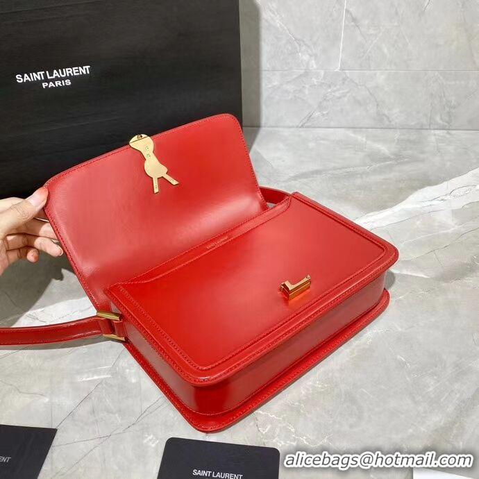 Affordable Price SOLFERINO MEDIUM SATCHEL IN BOX SAINT LAURENT LEATHER Y63435 RED