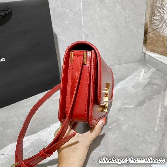 Affordable Price SOLFERINO MEDIUM SATCHEL IN BOX SAINT LAURENT LEATHER Y63435 RED