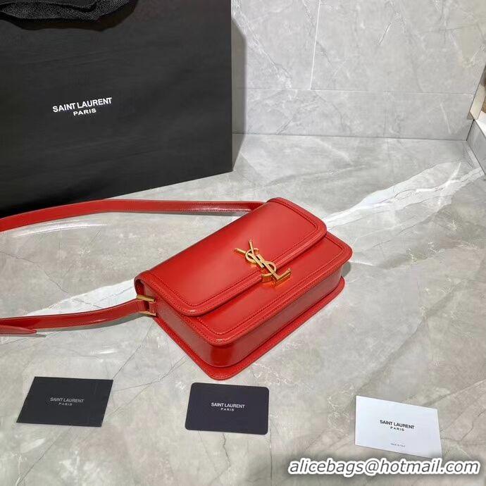 Affordable Price SOLFERINO MEDIUM SATCHEL IN BOX SAINT LAURENT LEATHER Y63435 RED