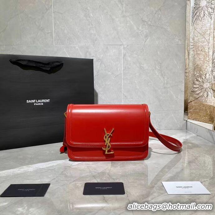 Affordable Price SOLFERINO MEDIUM SATCHEL IN BOX SAINT LAURENT LEATHER Y63435 RED