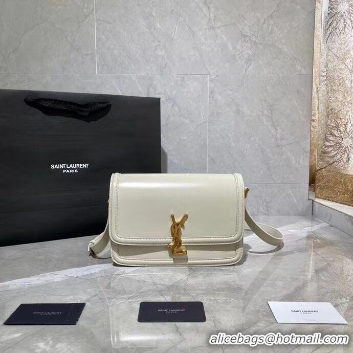 Good Product SOLFERINO MEDIUM SATCHEL IN BOX SAINT LAURENT LEATHER Y63435 white