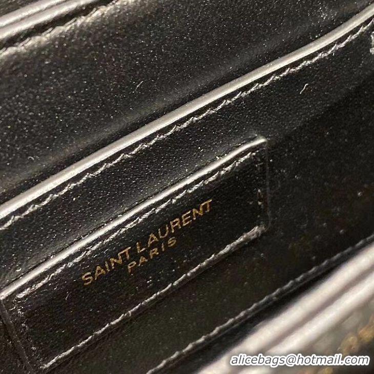 Luxury Classic SOLFERINO SMALL SATCHEL IN BOX SAINT LAURENT LEATHER 63430 black