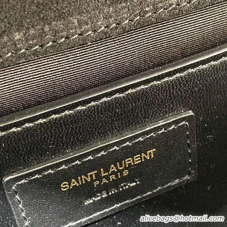 Top Quality YSL ENVELOPE MEDIUM BAG IN MIX MATELASSE VELVET Y487206 black