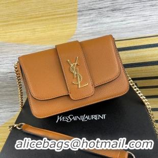 Famous Brand Yves Saint Laurent Calfskin Leather Shoulder Bag Y635629 Brown