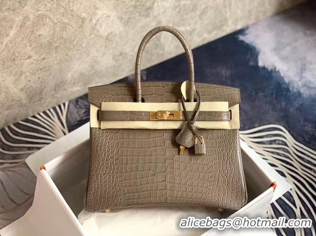 Charming Hermes Birkin Bag Original Leather crocodile HBK35 grey