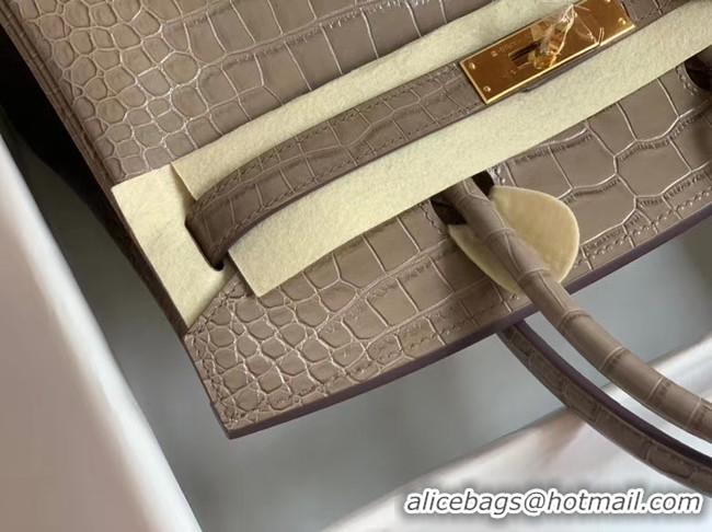 Charming Hermes Birkin Bag Original Leather crocodile HBK35 grey