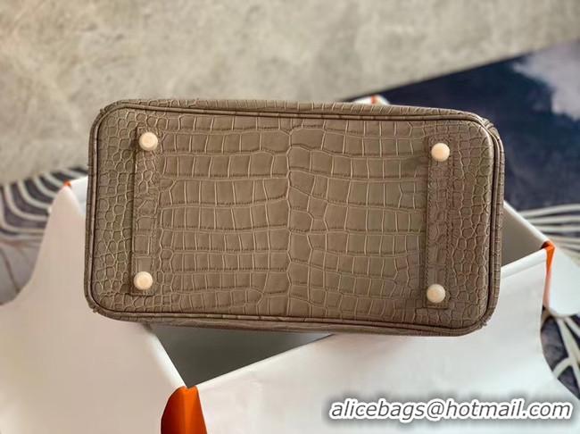 Charming Hermes Birkin Bag Original Leather crocodile HBK35 grey