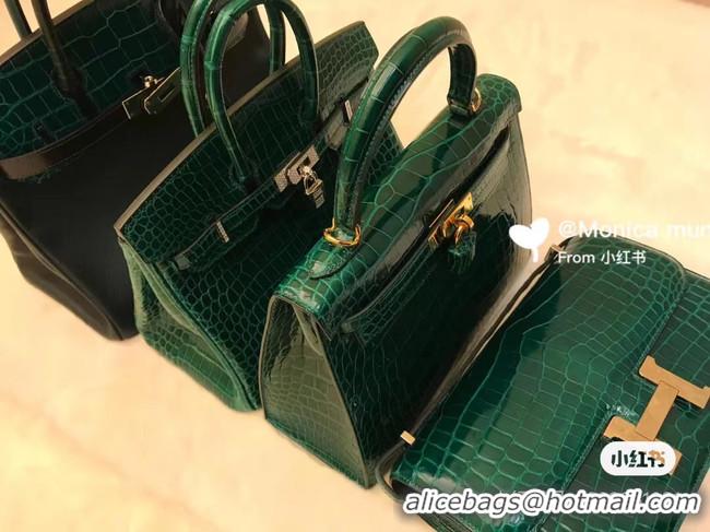 Popular Style Hermes Birkin Bag Original Leather crocodile HBK35 Green