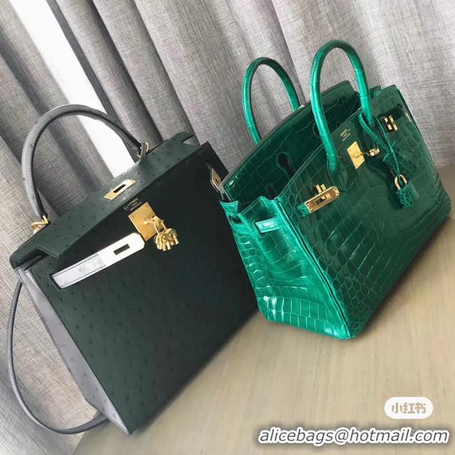 Popular Style Hermes Birkin Bag Original Leather crocodile HBK35 Green