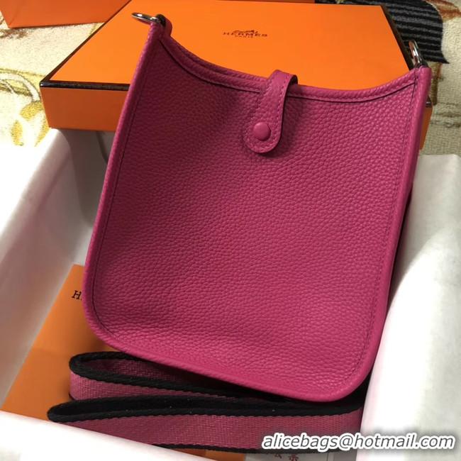 Purchase Hermes Evelyne mini 17cm Original Calf Leather Messenger Bag H1187 rose