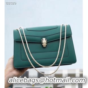 Most Popular Bvlgari Serpenti Forever leather crossbody bag 20288 Emerald