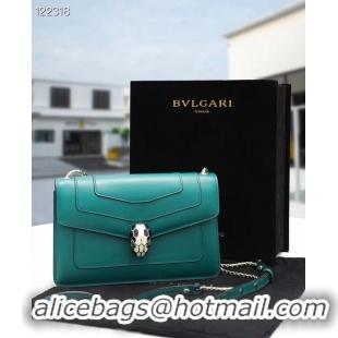 Duplicate Bvlgari Serpenti Forever leather small crossbody bag 28090 Emerald