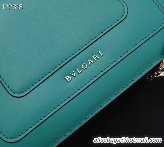 Duplicate Bvlgari Serpenti Forever leather small crossbody bag 28090 Emerald