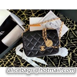 Fashion Cheap Chanel small flap bag Lambskin & Gold-Tone Metal AS2189 black