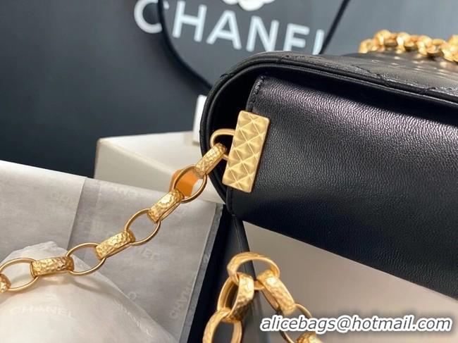 Fashion Cheap Chanel small flap bag Lambskin & Gold-Tone Metal AS2189 black