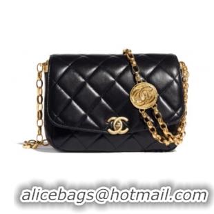 Top Quality Chanel flap bag Lambskin & Gold-Tone Metal AS2222 black