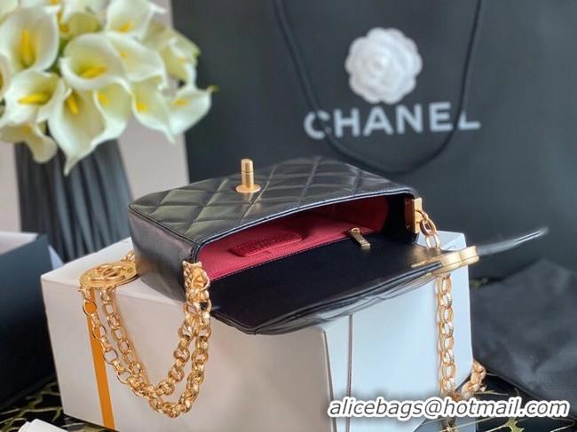 Top Quality Chanel flap bag Lambskin & Gold-Tone Metal AS2222 black