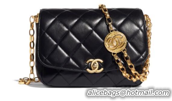 Top Quality Chanel flap bag Lambskin & Gold-Tone Metal AS2222 black