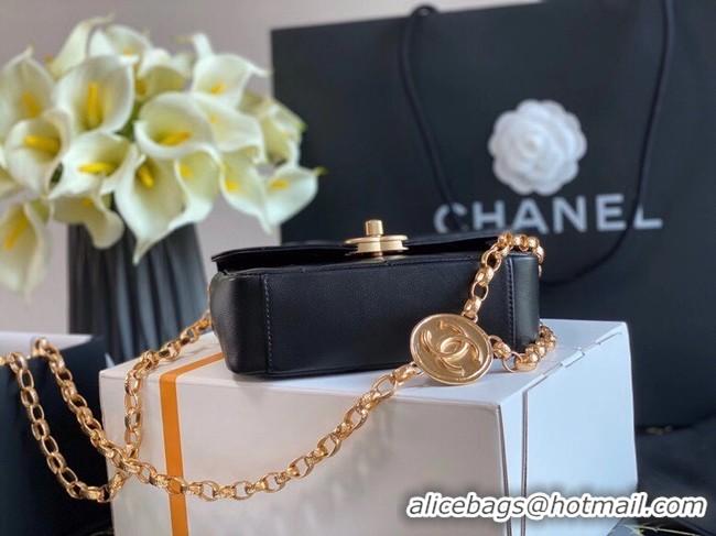 Top Quality Chanel flap bag Lambskin & Gold-Tone Metal AS2222 black