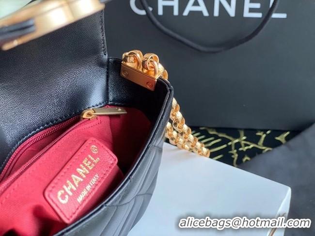 Top Quality Chanel flap bag Lambskin & Gold-Tone Metal AS2222 black