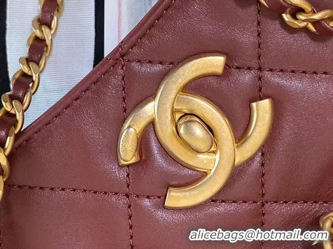 Luxury Cheap Chanel Original shopping bag AS2213 Burgundy