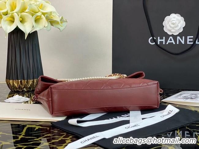 Luxury Cheap Chanel Original shopping bag AS2213 Burgundy