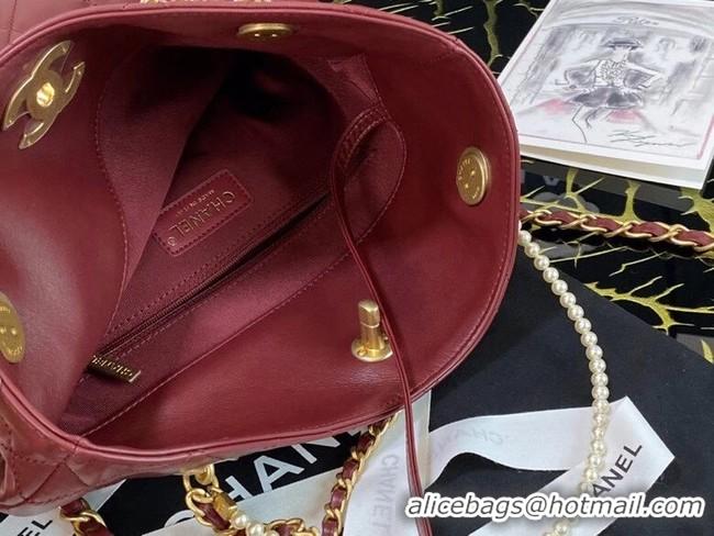 Luxury Cheap Chanel Original shopping bag AS2213 Burgundy