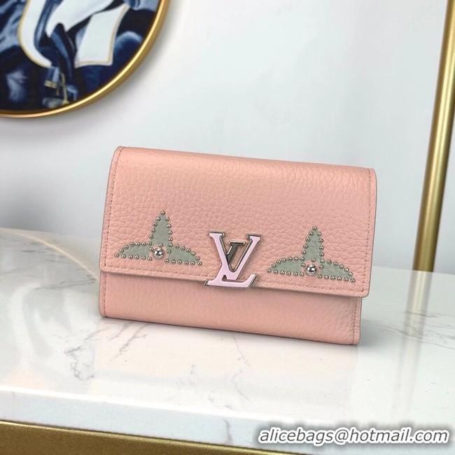 New Stylish Louis vuitton original CAPUCINES wallet M63222 pink